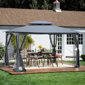 13x10 Outdoor Patio Gazebo Canopy Tent With Ventilated Double Roof And Mosquito net(Detachable Mesh Screen On All Sides),Suitable for Lawn, Garde