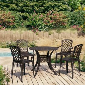 Bistro Set Bronze Cast Aluminum Medium Durable Bistro Set
