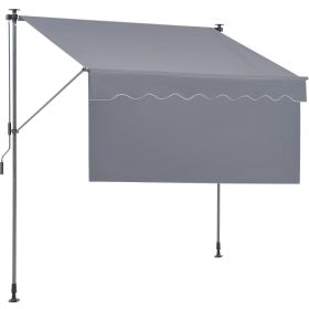 VEVOR Manual Retractable Awning, 78" Outdoor Retractable Patio Awning Sunshade Shelter
