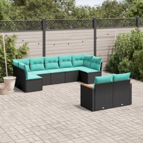 Patio Sofa Set Black, Blue