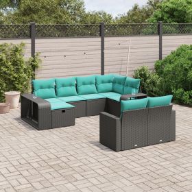 Patio Sofa Set Set of 8 Black, Blue