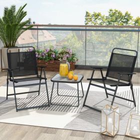 3 Pieces Patio Folding Conversation Chairs and Table