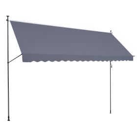 VEVOR 178 x 47" Patio Awning Retractable, Awning Sunshade Shelter with Manual Crank Handle, Outdoor Patio Canopy Sunsetter Deck