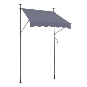 VEVOR 59 x 47" Patio Awning Retractable, Awning Sunshade Shelter with Manual Crank Handle, Outdoor Patio Canopy Sunsetter Deck