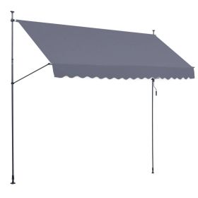 VEVOR 157 x 47" Patio Awning Retractable, Awning Sunshade Shelter with Manual Crank Handle, Outdoor Patio Canopy Sunsetter Deck
