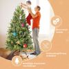 6FT Christmas Tree with 1032 Tips and 300 Warm White LED Lights â€“ PVC+PE Mixed Branches, Hinged Structure for Easy Setup