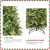 6FT Christmas Tree with 1032 Tips and 300 Warm White LED Lights â€“ PVC+PE Mixed Branches, Hinged Structure for Easy Setup