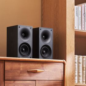 Passive Bookshelf Home Speakers Pair Of Stereo Audio Speakers Cone 70Hz-20KHz (Option: Black)